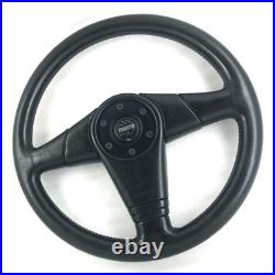 Genuine Momo Off Road black leather 360mm, 3 spoke steering wheel. Classic. 7A