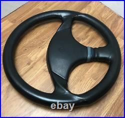 Genuine Momo Panther 360mm black leather steering wheel. 1988 Classic. SUPERB 7D