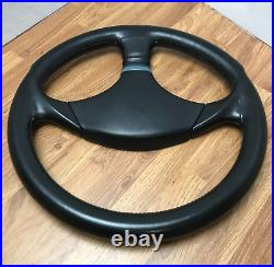 Genuine Momo Panther 360mm black leather steering wheel. 1988 Classic. SUPERB 7D