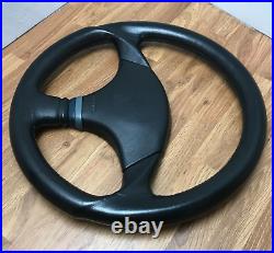 Genuine Momo Panther 360mm black leather steering wheel. 1988 Classic. SUPERB 7D