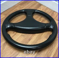 Genuine Momo V36, 360mm black leather, 3 spoke steering wheel. D&W. 7D