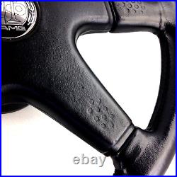 Genuine Momo black leather 380mm steering wheel, 1990. Mercedes AMG. RARE! 19D