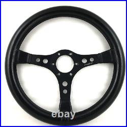 Genuine Raid Irmscher, 360mm black leather 3 spoke steering wheel. Opel etc. 7D