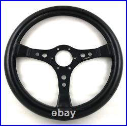 Genuine Raid Irmscher, 360mm black leather 3 spoke steering wheel. Opel etc. 7D