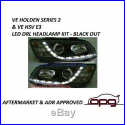 Headlamp Headlight Assy's for Holden HSV Commodore VE SS Black R8 LED DRL S2