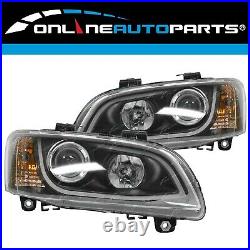 Holden Commdore VE 20068/2010 Headlights LED Projector DRL Pair BLACK inc HSV