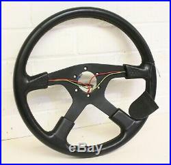 MOMO 4 SPOKE LEATHER STEERING WHEEL Typ M38 / KBA 70056 New old stock, RARE