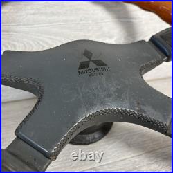 Mitsubishi 380mm Black Leather / Wood Rim Italvolanti Steering Wheel Classic Car