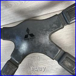 Mitsubishi 380mm Black Leather / Wood Rim Italvolanti Steering Wheel Classic Car