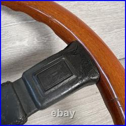 Mitsubishi 380mm Black Leather / Wood Rim Italvolanti Steering Wheel Classic Car