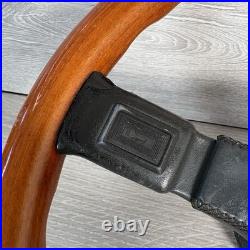 Mitsubishi 380mm Black Leather / Wood Rim Italvolanti Steering Wheel Classic Car