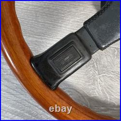 Mitsubishi 380mm Black Leather / Wood Rim Italvolanti Steering Wheel Classic Car