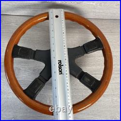 Mitsubishi 380mm Black Leather / Wood Rim Italvolanti Steering Wheel Classic Car
