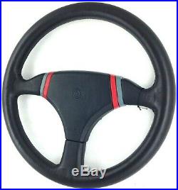 Momo Cobra 2 360mm black leather steering wheel. Genuine 1989. NEW OLD STOCK 18B