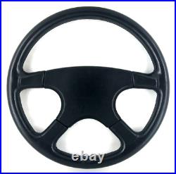 Momo Ghibli Sport, 4 spoke 370mm black leather steering wheel. Classic, Retro 7B