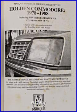 RARE Spotlight On Holden Commodore 1978-1988 Guide HSV Statesman WB Series VB-VL