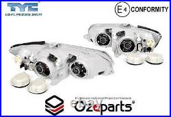 Set LH+RH Head Light Projector + LED Globes For Holden Commodore VY HSV 0204